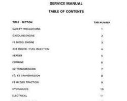 Gleaner 79003490B Service Manual - F2 / F3 / K2 Combine (assembly)