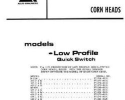 Gleaner 79003503 Parts Book - F / G / K / L / M Series Corn Head (low pro, quick switch, 1973)
