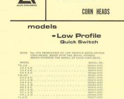 Gleaner 79003832 Parts Book - F / G / K / L / M Series Corn Head (low pro, quick switch 1974-5)