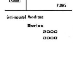 Allis Chalmers 79005147 Parts Book - 2000 Series / 3000 Series Semi-Mounted Plow (16 - 18 ft bottom)