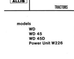 Allis Chalmers 79005698 Parts Book - WD / WD45 Tractor (all)