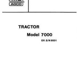 Allis Chalmers 79006529 Parts Book - 7000 Tractor (eff sn 8001)