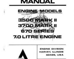 AGCO Allis 79007550 Operator Manual - 3500 Mk 2 / 3700 Mk 2 / 670 / DES-90 / DES-100 Engine