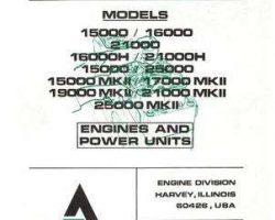 Allis Chalmers 79007554 Service Manual - 15000 / 16000 / 19000 / 21000 Series Engine (Mark 2)