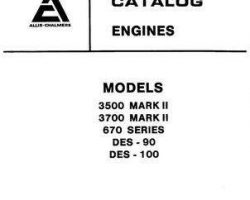 AGCO Allis 79007555 Parts Book - 3500 Mk 2 / 3700 Mk 2 / 670 / DES-90 / DES-100 Engine