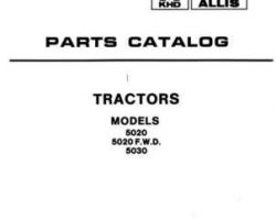 Allis Chalmers 79009152 Parts Book - 5020 / 5020 4WD / 5030 Compact Tractor