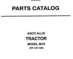 AGCO Allis 79016596 Parts Book - 5670 Tractor (eff sn 1501)