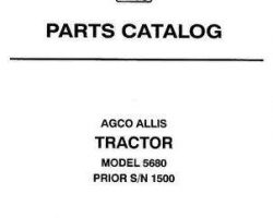 AGCO Allis 79016704 Parts Book - 5680 Tractor (prior sn 1500)