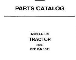 AGCO Allis 79017020 Parts Book - 5680 Tractor (eff sn 1501)