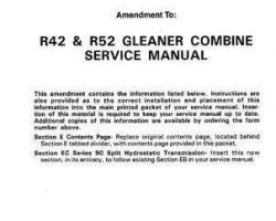 Gleaner 79017047 Service Manual - R42 / R52 Combine (90 series hydrostat update, 1996)