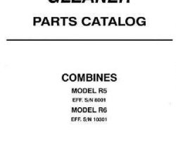 Gleaner 79017085 Parts Book - R5 (eff sn 8001) / R6 (eff sn 10301) Combine