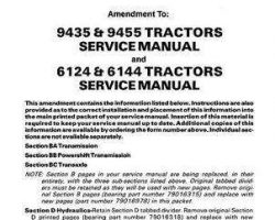 AGCO Allis 79017088 Service Manual - 6124 / 6144 / 9435 / 9455 Tractor (trans & hydraulic update)