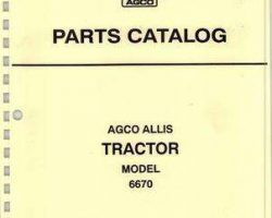 AGCO Allis 79017105 Parts Book - 6670 Tractor