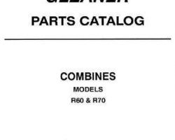 Gleaner 79017110 Parts Book - R60 (eff sn 12701-17500) / R70 (eff sn 8701-13500) Combine