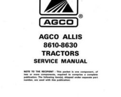 AGCO Allis 79017203B Shop Service Repair Manual - 8610 / 8630 Tractor (packet)