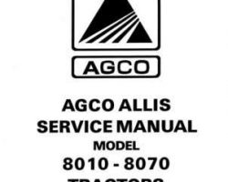Allis Chalmers 79017222 Service Manual - 8010 / 8030 / 8050 / 8070 Tractor (packet)