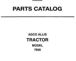 AGCO Allis 79017309 Parts Book - 7600 Tractor