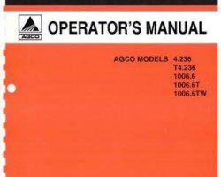 AGCO Allis 79017407 Operator Manual - 4.236 / T4.236 / 1006.6 / 1006.6T / 1006.6TW Power Unit