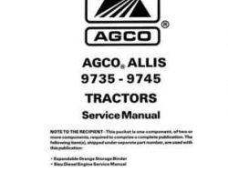 AGCO Allis 79017532 Service Manual - 9735 / 9745 Tractor (packet)