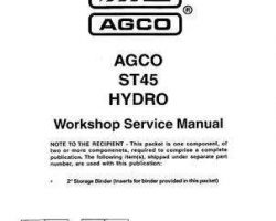 AGCO 79017546 Service Manual - ST45 Compact Tractor (hydro trans)