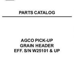 Massey Ferguson 79017741 Parts Book - Universal Pick-Up Header (eff sn W25101)