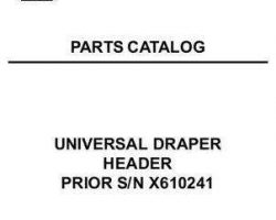 Massey Ferguson 79017855 Parts Book - 600 Draper Head (universal, prior sn X610241)