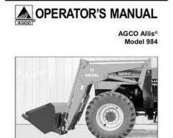 AGCO Allis 79017875 Operator Manual - 984 Loader