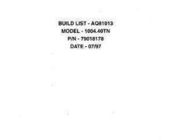 Deutz Allis 79018178 Parts Book - 1004.40TN Perkins Engine (AQ81013, 1997)