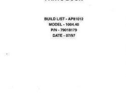 AGCO Allis 79018179 Parts Book - 1004.40 Perkins Engine (AP81012, 1997)