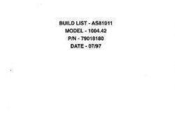 AGCO 79018180 Parts Book - 1004.42 Perkins Engine (AS81011, 1997)