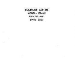 Deutz Allis 79018181 Parts Book - 1004.42 Perkins Engine (AS18018, 1997)