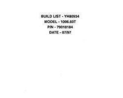 Deutz Allis 79018184 Parts Book - 1006.60T Perkins Engine (YH80934, 1997)