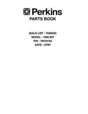 AGCO Allis 79018185 Parts Book - 1006.60T Perkins Engine (YH80935, 1997)
