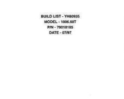 Deutz Allis 79018185 Parts Book - 1006.60T Perkins Engine (YH80935, 1997)