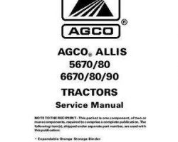 AGCO Allis 79018267 Service Manual - 5670 / 5680 / 6670 / 6680 / 6690 Tractor (packet)