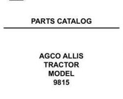 AGCO Allis 79018731 Parts Book - 9815 Tractor