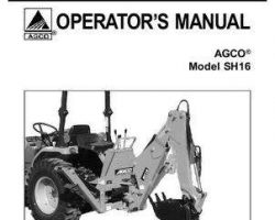 AGCO 79019017 Operator Manual - SH16 Backhoe