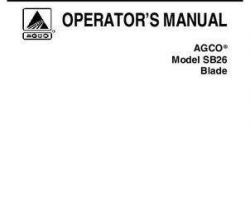 AGCO 79019020 Operator Manual - SB26 Front Blade