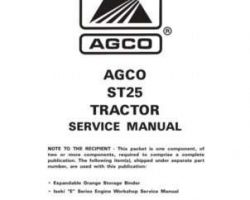 AGCO 79019162 Service Manual - ST25 Compact Tractor (packet)