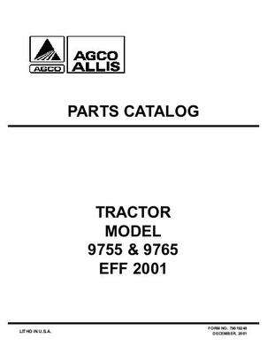 AGCO Allis 79019248 Parts Book - 9755 / 9765 Tractor (eff 2001)