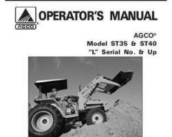 AGCO 79019363B Operator Manual - ST35 / ST40 Compact Tractor (eff sn 'L')