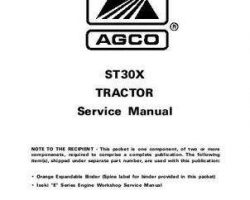 AGCO 79019486 Service Manual - ST30X Compact Tractor (std trans, prior sn 'L') (packet)