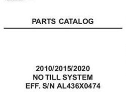 Tye 79019497 Parts Book - 2010 / 2015 / 2020 No Till System (eff sn AL436X0474)