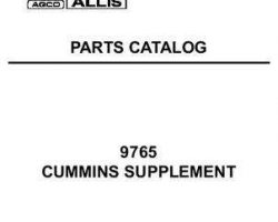 AGCO Allis 79021598 Parts Book - 9765 Tractor (Cummins supplement)