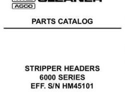 Gleaner 79021612A Parts Book - 6000 Series Stripper Header (eff sn HM45101, 2003)