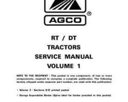 AGCO 79021621 Service Manual - RT Series / DT Series Tractor (volume 1, Dyna Shift) (packet)
