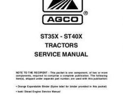 AGCO 79021727 Service Manual - ST35X / ST40X Compact Tractor (packet)