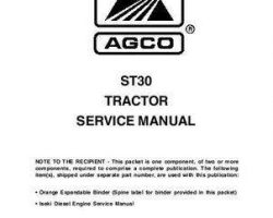 AGCO 79021729 Service Manual - ST30 Compact Tractor (packet)