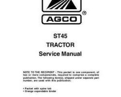 AGCO 79021878 Service Manual - ST45 Compact Tractor (packet)