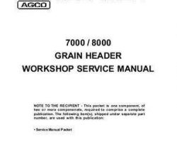 Gleaner 79022920 Service Manual - 7000 / 8000 Grain Header (packet)